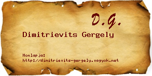 Dimitrievits Gergely névjegykártya