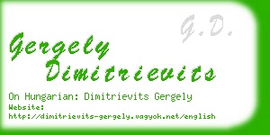 gergely dimitrievits business card